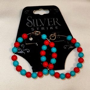 Red/White/Blue Hypo-Allergenic Hoop Earrings